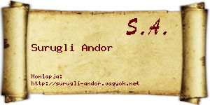 Surugli Andor névjegykártya
