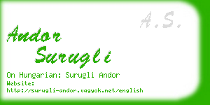 andor surugli business card